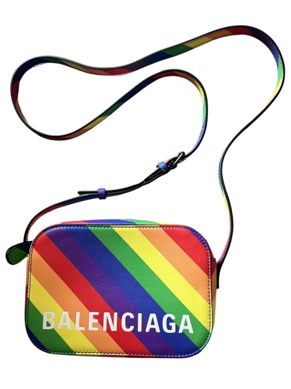 Balenciaga Multicolor Diagonal Stripe Crossbody Bag - Rainbow camera bag